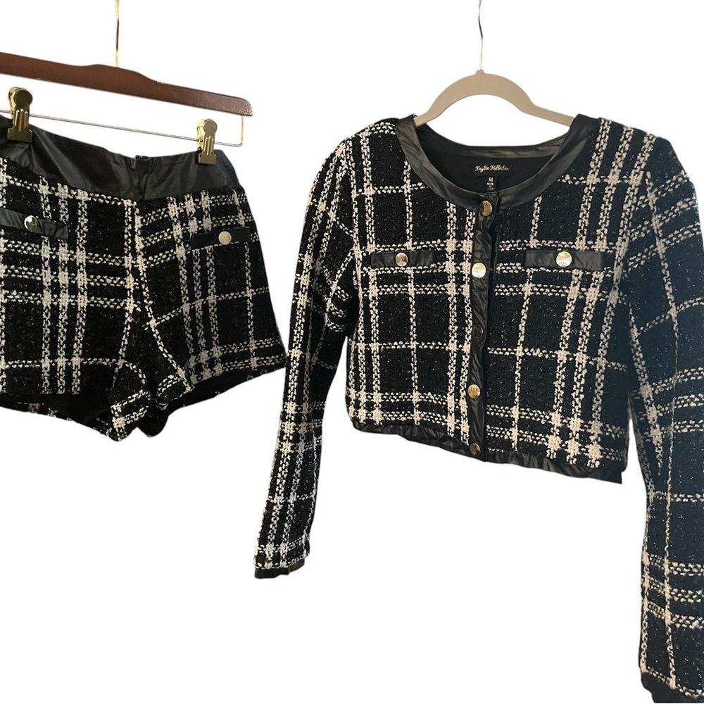 Black and White Plaid Women's Shorts